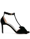 Tom Ford Black Medium Heeled Viscose Sandals With Golden Buckle
