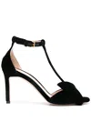 Tom Ford Black Medium Heeled Viscose Sandals With Golden Buckle In Black