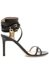 Tom Ford Black Soft Calf Ankle Wrap Heeled Sandals In Black