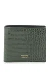 TOM FORD TOM FORD CROCO EMBOSSED LEATHER BIFOLD WALLET