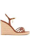 Tom Ford Cabana Lizard-embossed Wedge Espadrilles In Brown