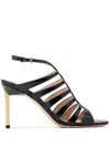 Tom Ford Carine Croc-effect Patent-leather Sandals In Black