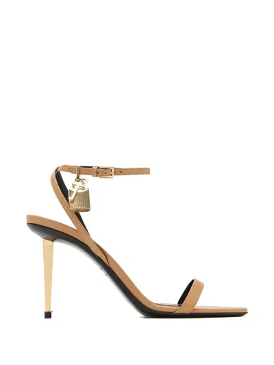Tom Ford 85mm Padlock Heeled Pumps In Brown
