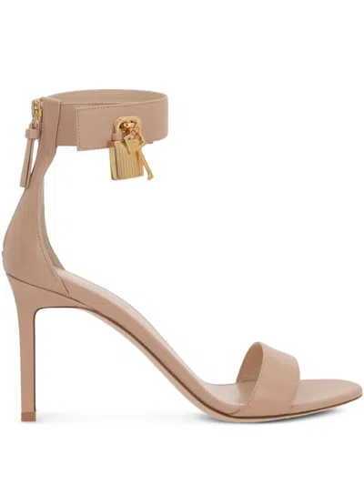 Tom Ford 85mm Padlock Sandals In Neutrals