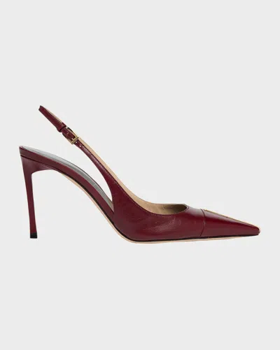 Tom Ford 85mm Shiny Kid Leather Slingback Pumps In Multi