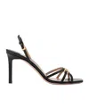 Tom Ford Black Printed Lizard Heeled Sandals In Black