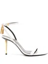 Tom Ford White Pumps With High Stiletto Heel And Padlock Detail In Patent Leather Woman In Weiss