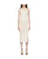 Tom Ford Taupe Halterneck Knit Evening Maxi Dress In White