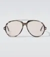Tom Ford Aalto Aviator Sunglasses In Neutral