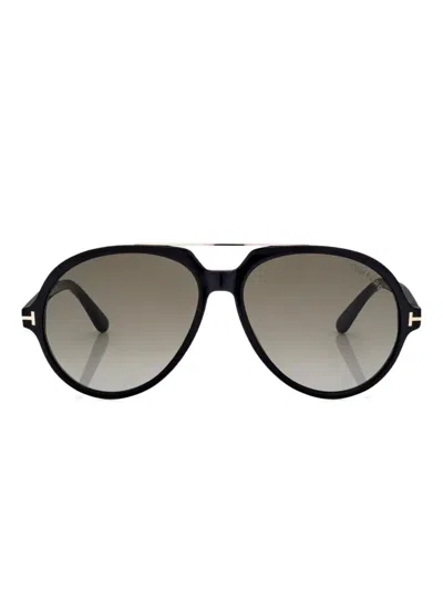 Tom Ford Aalto Pilot-frame Sunglasses In Black
