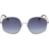 Tom Ford Abbey 58mm Round Sunglasses In Blue