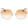 Tom Ford Abbey 58mm Geometric Sunglasses In Gold