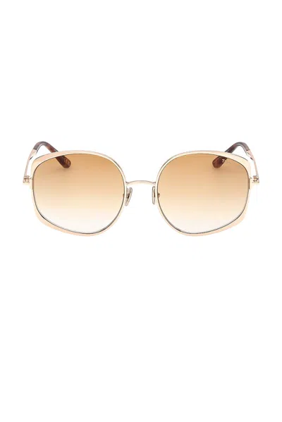 Tom Ford Abbey 58mm Geometric Sunglasses In Neutral