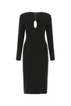 Tom Ford Black Stretch Jersey Midi Dress With Cut-out In Lb999