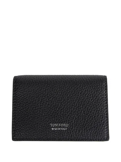 Tom Ford Accessori Business Card Holder Soft Grain Leather In Black