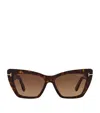 Tom Ford Womens Brown Tr001312 Ft0871 Cat-eye Tortoiseshell Acetate Sunglasses In White