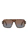 Tom Ford Turner 58mm Navigator Sunglasses In Brown