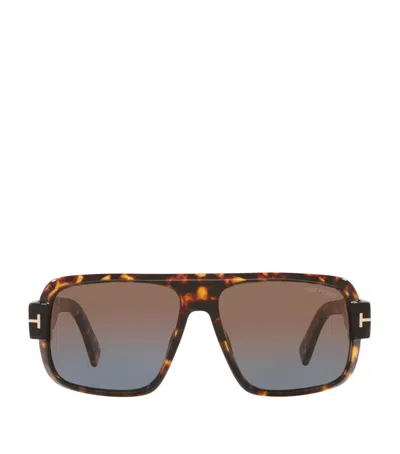 Tom Ford Turner 58mm Navigator Sunglasses In Brown