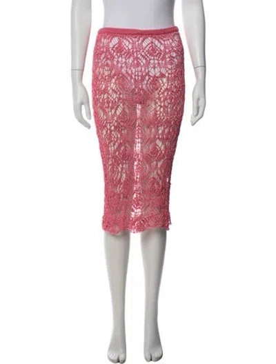 Pre-owned Tom Ford Acetate Midi Length Skirt In Red