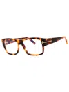 Tom Ford Acetate Rectangular Unisex Eyeglasses In Brown