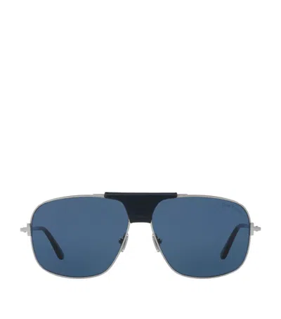 Tom Ford Acetate Tex Sunglasses In Silver