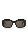 Tom Ford Womens Black Tr001992 Venetia Rectangle-frame Acetate Sunglasses In Gold