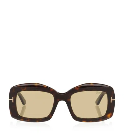 Tom Ford Acetate Venetia Sunglasses In Burgundy