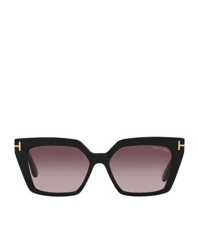 Tom Ford Acetate Winona Cat Eye Sunglasses In Black