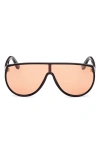 Tom Ford Mens Black Ft1182 Achilles Pilot-frame Acetate Sunglasses In Black/t Logo/terracotta