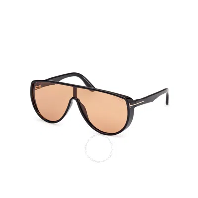 Tom Ford Achilles Photochromatic Brown Shield Men's Sunglasses Ft1182 01e 00 In Black