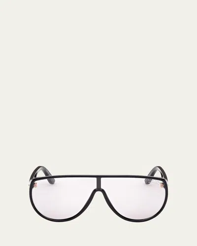 Tom Ford Achilles Photocromic Shield Sunglasses In Sblk/smk