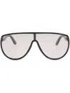 Tom Ford Mens Ft1182 Achilles Pilot-frame Acetate Sunglasses Shiny Black In Black