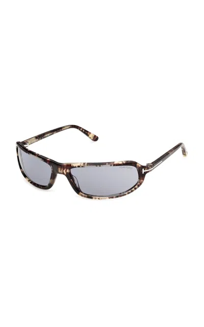 Tom Ford Addison Wrap-frame Acetate Sunglasses In Purple