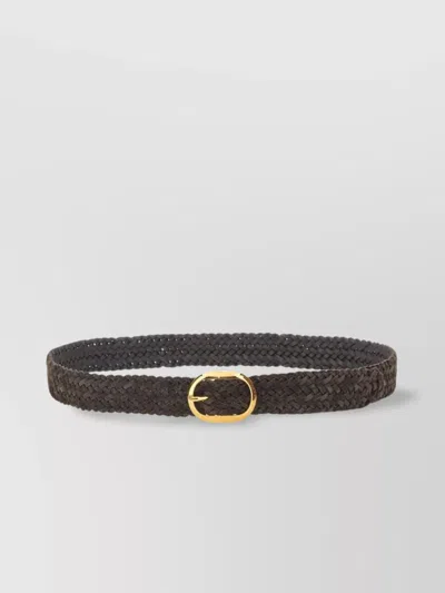 TOM FORD ADJUSTABLE BRAIDED LEATHER BELT
