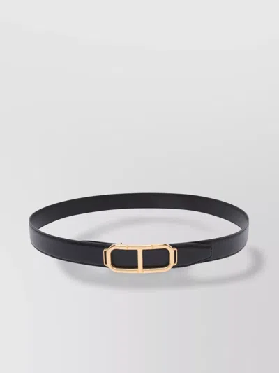 Tom Ford Adjustable Buckle Smooth Finish Belt In Black