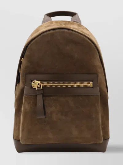 Tom Ford Adjustable Straps Suede Finish Backpack