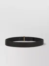 Tom Ford Adjustable Textured Leather Belt With Gold-tone Buckle In Black