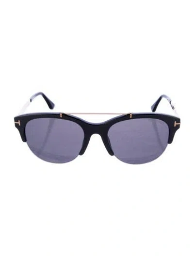 Pre-owned Tom Ford Adrenne Cat-eye Sunglasses In Black