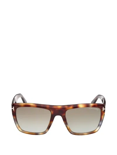 Tom Ford Alberto 55mm Gradient Square Sunglasses In Brown