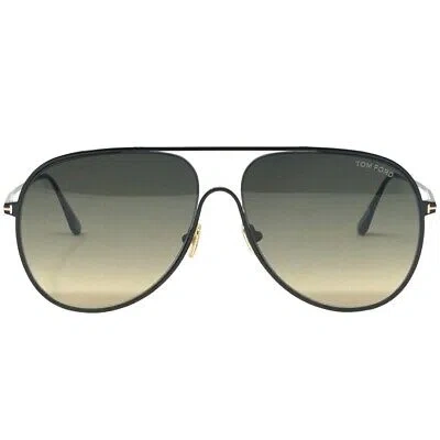 Pre-owned Tom Ford Alec Ft0824 01b Black Sunglasses