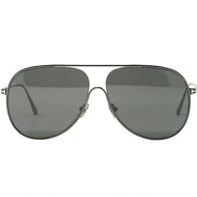 Pre-owned Tom Ford Alec Ft0824 12c Silver Sunglasses