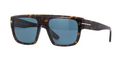 Pre-owned Tom Ford Alessio Ft 0699 Dark Havana/blue (52v) Sunglasses