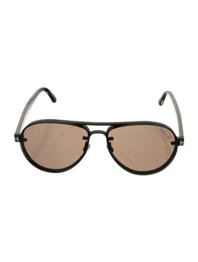 Pre-owned Tom Ford Alexei Aviator Sunglasses In Black