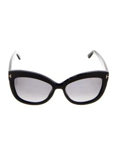 Pre-owned Tom Ford Alistair Cat-eye Sunglasses In Black