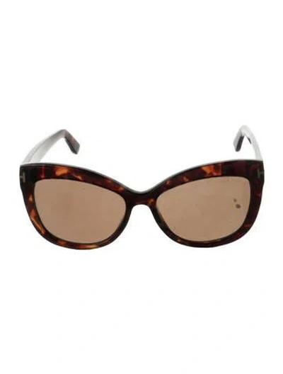 Pre-owned Tom Ford Alistair Cat-eye Sunglasses In Brown