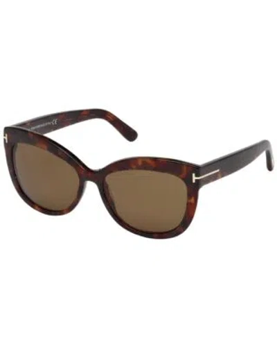 Pre-owned Tom Ford Alistair Sunglasses Ft0524s 54h 56mm Red Havana / Brown Polarized Lens