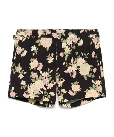 Tom Ford All-over Floral Printed Swim Shorts In Black
