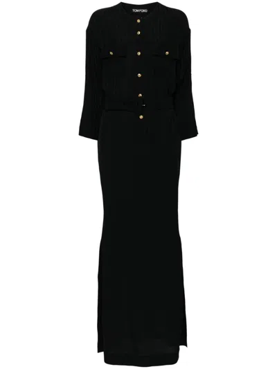 Tom Ford All-over Graphic Print Dress In Black