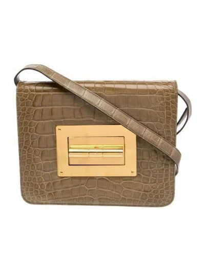 Pre-owned Tom Ford Alligator Shoulder Bag In Neutral