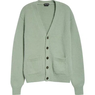 Tom Ford Alpaca Blend Cardigan In Green